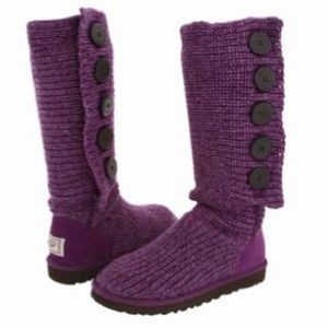 Ugg Australia Purple Cardy 5 Button Knit Boot